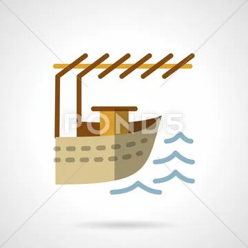 Landing For Boat Flat Color Design Vector Icon