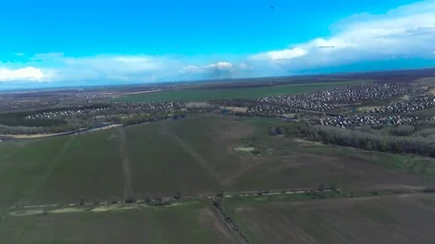 Landing. The camera is pointed back Stock Footage 76647669