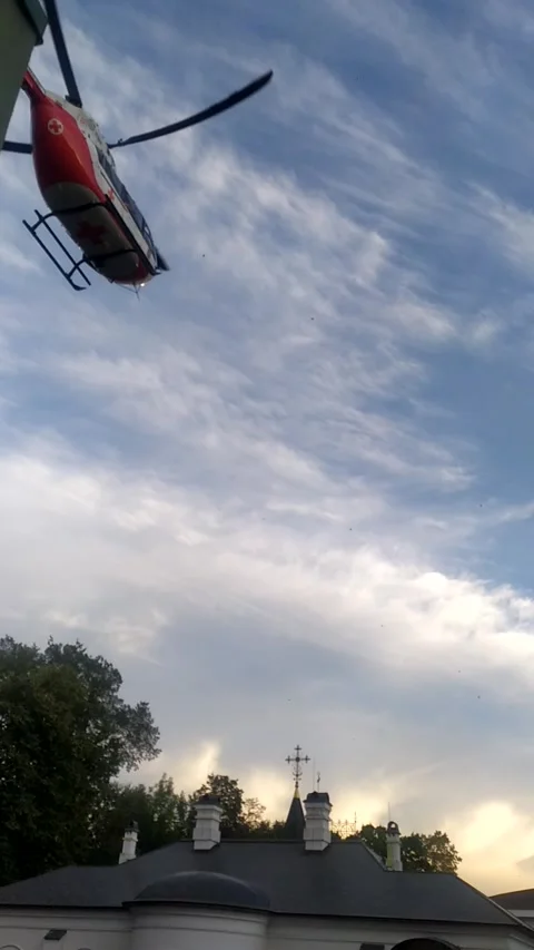 The landing of the helicopter Stock Footage 138048649