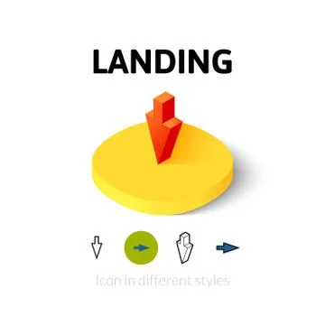 Landing icon in different style Stock Illustration