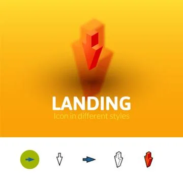 Landing icon in different style Stock Illustration