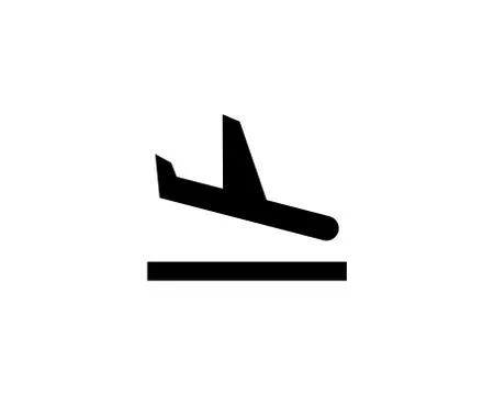 Landing icon. Flight land. Vector on isolated white background. EPS 10 Stock Illustration