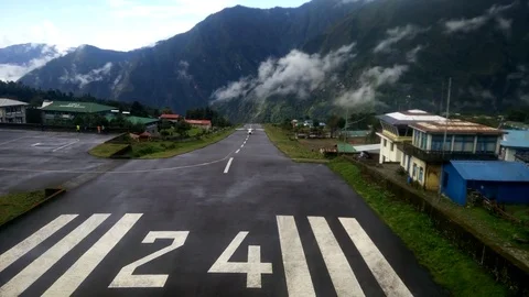 Landing in Lukla Stock Footage 82028050