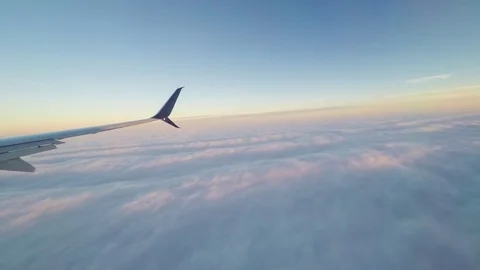 Landing at MSP During Sunset Stock Footage 71110106