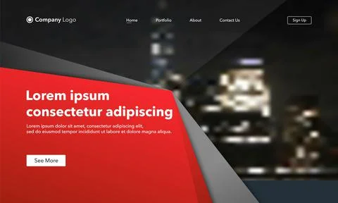 Landing Page abstract background website. Big City Lights. Template for websi Stock Illustration