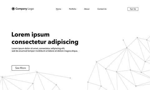 Landing Page abstract background website. Connection structure. Template for  Illustrazione stock