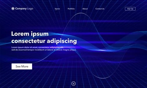 Landing Page. Abstract background website. Template for websites, or apps. Mo Illustrazione stock