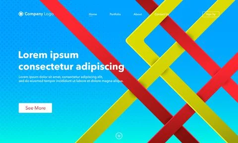 Landing Page. Abstract background website. Template for websites, or apps. Mo Illustrazione stock