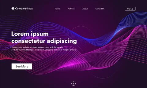 Landing Page. Abstract background website. Template for websites, or apps. Mo Stock Illustration
