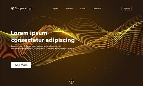Landing Page. Abstract background website. Template for websites, or apps. Mo Illustrazione stock