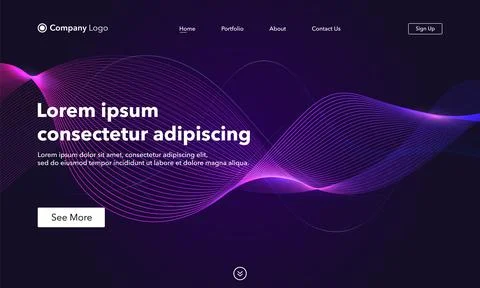 Landing Page. Abstract background website. Template for websites, or apps. Mo Stock Illustration