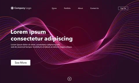 Landing Page. Abstract background website. Template for websites, or apps. Mo Illustrazione stock