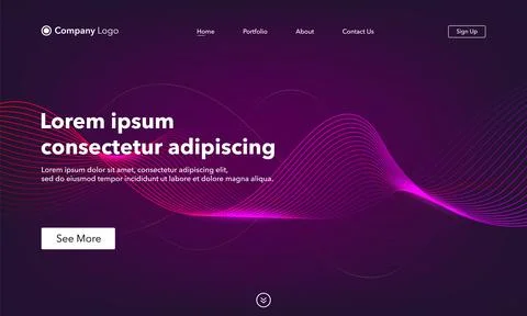 Landing Page. Abstract background website. Template for websites, or apps. Mo Stock Illustration