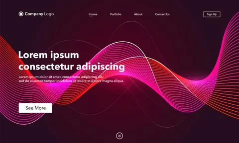 Landing Page. Abstract background website. Template for websites, or apps. Mo Stock Illustration