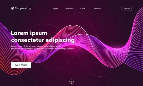 Landing Page. Abstract background website. Template for websites, or apps. Mo Illustrazione stock