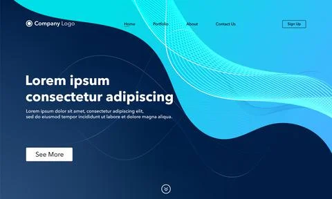 Landing Page. Abstract background website. Template for websites, or apps. Mo Illustrazione stock