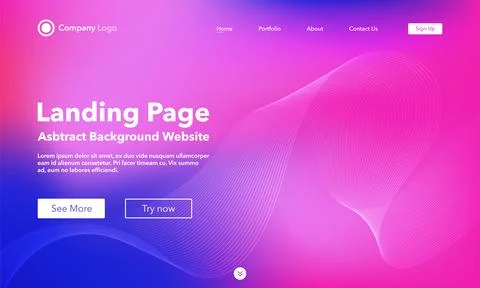 Landing Page. Abstract background website. Template for websites, or apps. Mo Stock Illustration