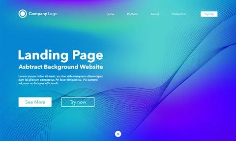 Landing Page. Abstract background website. Template for websites, or apps. Mo Ilustración de archivo