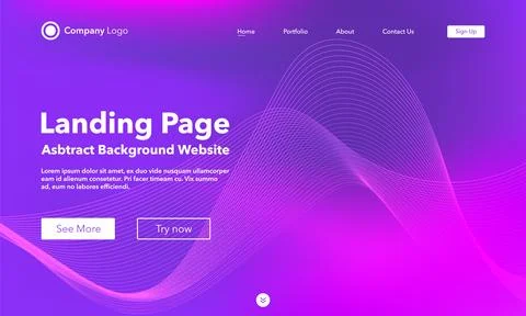 Landing Page. Abstract background website. Template for websites, or apps. Mo Stock Illustration