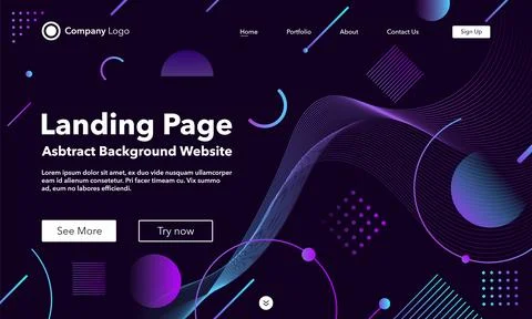 Landing Page. Abstract background website. Template for websites, or apps. Mo Stock Illustration