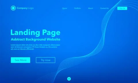 Landing Page. Abstract background website. Template for websites, or apps. Mo Illustrazione stock