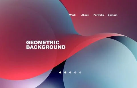 Landing page abstract liquid background. Flowing shapes, round design and circle Stock Illustration