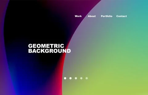 Landing page abstract liquid background. Flowing shapes, round design and circle Stock Illustration