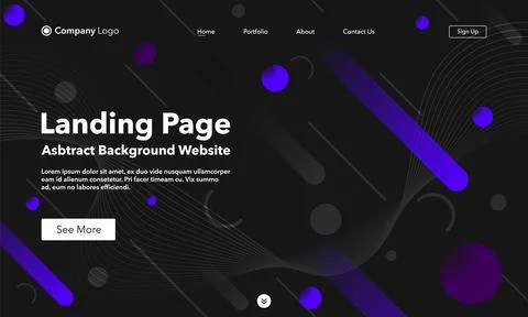 Landing Page. Abstract wave background website. Template for websites, or a.. Stock Illustration