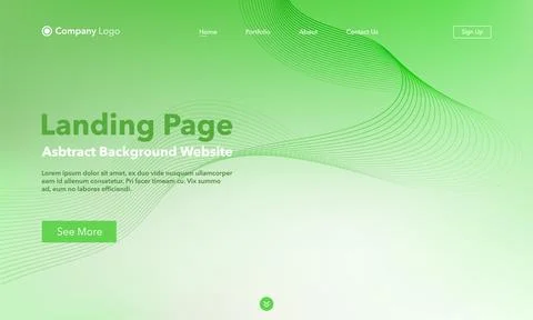 Landing Page. Abstract wave background website. Template for websites, or a.. Stock Illustration