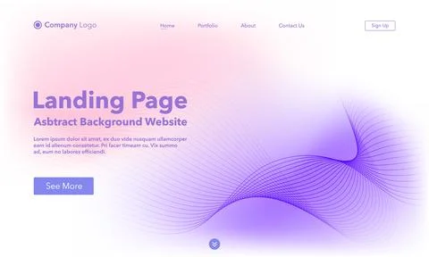 Landing Page. Abstract wave background website. Template for websites, or a.. イラスト素材