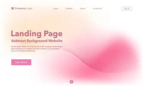 Landing Page. Abstract wave background website. Template for websites, or a.. Stock Illustration