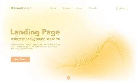 Landing Page. Abstract wave background website. Template for websites, or a.. Stock Illustration