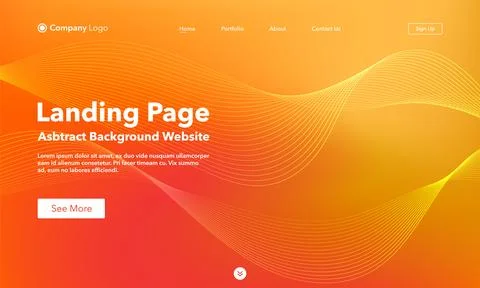 Landing Page. Abstract wave background website. Template for websites, or a.. Stock Illustration