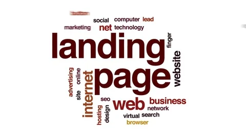 Landing page animated word cloud, text design animation. Stock Footage