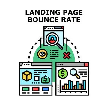 Landing page bounce rate optimization concept Stock Illustration