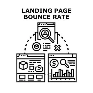 Landing page bounce rate optimization concept Stock Illustration
