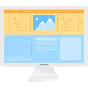 Landing page building software website vector icon Stock Illustration