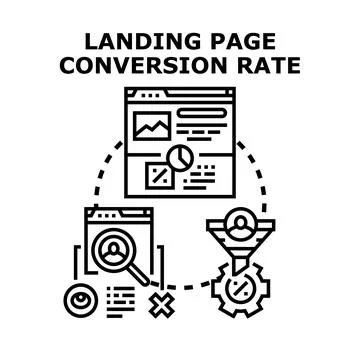Landing page conversion rate optimizing process Illustrazione stock