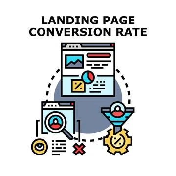 Landing page conversion rate optimizing process Stock Illustration