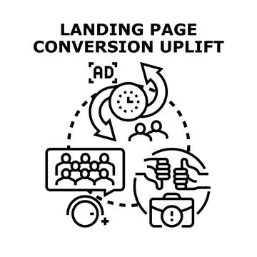 Landing page conversion uplift optimization process Stock Illustration