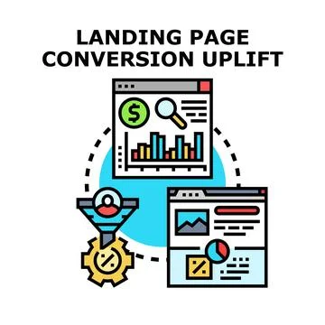 Landing page conversion uplift vector concept illustration Stock Illustration
