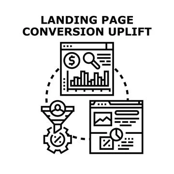 Landing page conversion uplift vector concept illustration Stock Illustration