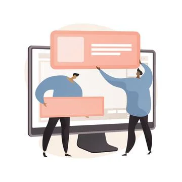 Landing page creation abstract concept vector illustration. 스톡 일러스트