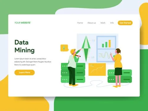 Landing page. Data Mining Illustration Concept Stock Illustration