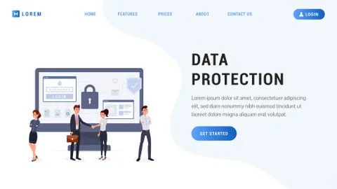 Landing page data protection イラスト素材