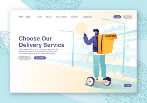 Landing Page Deliverye Service Illustrazione stock