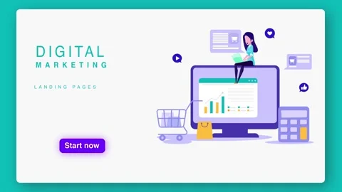 Landing Page Design for Effective Digital Marketing Strategy Promotion Video stock 341920113