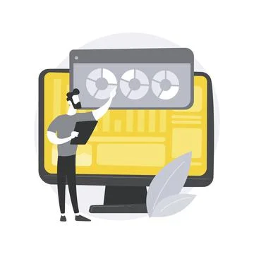 Landing page development abstract concept vector illustration. Illustrazione stock