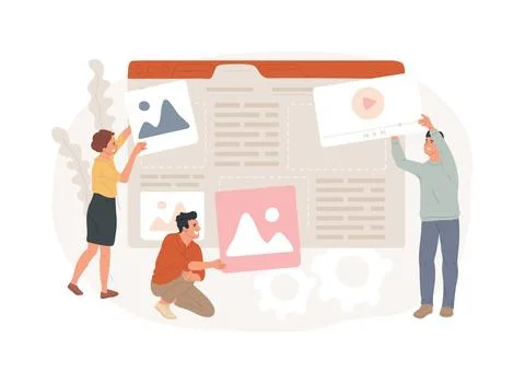 Landing page development isolated concept vector illustration. Ilustración de archivo