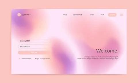 Landing page gradient mesh background vector Stock Illustration